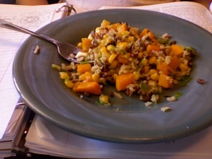 butternut squash, leek, rice